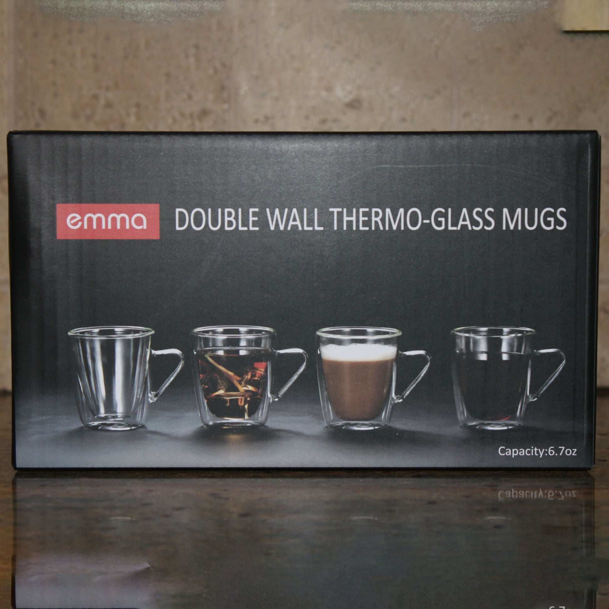 6 Oz Double Wall Tea Mug – Set of 4
